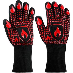 Gants de barbecue résistants à la chaleur jusqu'à 1472°F, mitaines de four ignifuges antidérapantes en silicone, mitaines de barbecue pour la cuisson au four - Product Image 1