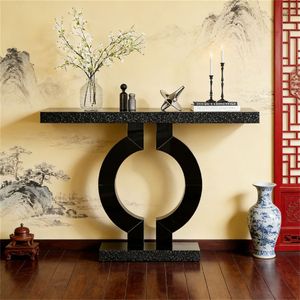 Consolle moderna a O con specchio, tavolo da divano con contenitore e scrivania d'ingresso - Product Image 2