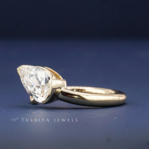 Bague en or 14 carats de haute qualité avec diamant synthétique cultivé en laboratoire pour femme, élégante bague de fiançailles et de mariage, bijou raffiné, cadeau pour elle - Product Image 3