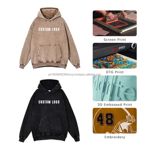 Nouveau Style hommes coton lourd surdimensionné pull à capuche et sweats lavage à l'acide Vintage pull à capuche pas d'expédition StrinDDP - Product Image 5