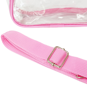 AKA clear crossbody bag pink <b>trim</b> transparent shoulder bag women <b>PVC</b> crossbody purse clear mini bag see through handbag lightwei - Product Image 6