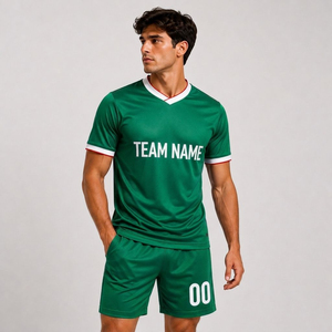 Uniforme de Fútbol para Entrenamiento Deportivo, Color Liso, para Hombres Adultos, Personalizable, Camiseta de Fútbol - Product Image 4