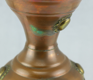 Vase de table en laiton fait main, décoration florale traditionnelle, vase rond en métal pour la décoration intérieure, vase décoratif en cuivre - Product Image 5