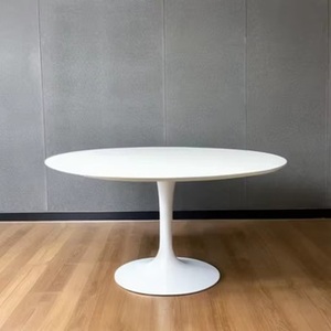 Modern Round <b>White</b> Plastic <b>Coffee</b> <b>Table</b> Minimalist Design Living Room Furniture Easy To Clean - Product Image 2