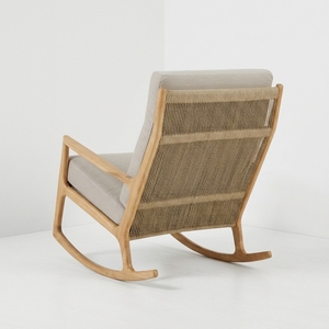 Silla Mecedora de Jardín de Teca Sólida Personalizada con Acabado Natural, Sillón de Exterior para Hotel, Villa, Resort, Importadores Indonesia FCL - Product Image 5