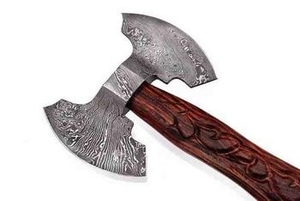 Hache à double lame en acier forgé avec manche en bois pour fendre du bois de chauffage - Product Image 3
