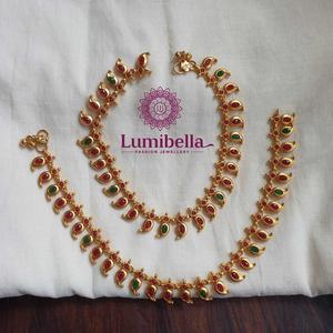 For Mango Gold Plated Copper Flower Anklet with Zircon for Wedding Party Gift - Product Image 2