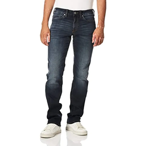 Pantalones Vaqueros de Mezclilla para Hombre, Corte Recto y Ajustado, Color Azul Oscuro, Estilo Casual, Moda Diaria y Ropa OEM - Product Image 1