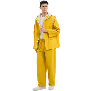 High Quality Whole Sale Factory Cheap <b>Polyester</b> Monolayer Knitted PVC Rain Suits Motorbikes Raincoat for Men Hiking Rain Wear - Product Image 2