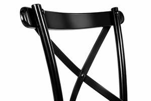 Classic <b>Black</b> Wooden Cross Back <b>Dining</b> <b>Chair</b> Solid Wood Bistro Restaurant <b>Chair</b> with Curved Frame and Ring Footrest - Product Image 5