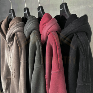 Sweat-shirt unisexe à capuche zippé, coupe classique, avec poches, en molleton 100% coton, délavé vintage, couleur dégradée, style streetwear, pour l'hiver - Product Image 6