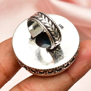 <b>Moss</b> <b>Agate</b> <b>Ring</b> Handmade Sterling Silver IGI Certified Vintage Luxury Elegant Jewelry Size 6 Gift for Women Fine Jewelry - Product Image 4