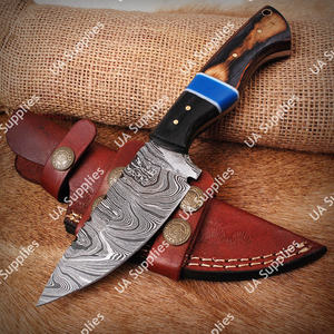 Cuchillo de Caza de Hoja Fija de Acero de Damasco OEM al por Mayor, Personalizado para Camping, Pesca, Profesional, EDC, Multifuncional, DIY - Product Image 5