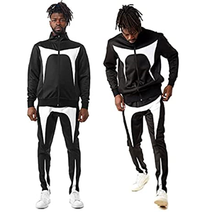 ชุดวอร์มเต็มตัวสำหรับผู้ชาย,ชุดออกกำลังกายเปล่าสีพื้นชุดสองชิ้นชุดวอร์มเต็มตัวมีซิปด้านหน้า - Product Image 6