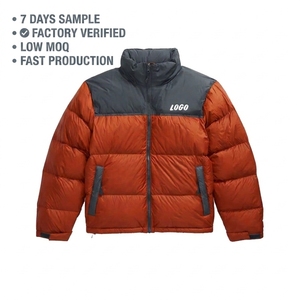 Custom Logo High Quality Plus Size Reversible unisex Windproof Waterproof Winter Coat Puffer Zipper Knitted Warm Thick <b>Jacket</b> - Product Image 3