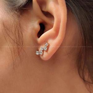 Immaculate White <b>Gold</b> <b>Screw</b> <b>Back</b> Lab Grown Diamond Flower Shaped Stud <b>Earrings</b> 0.85 TCW 950 Platinum Gifts - Product Image 5