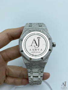 AARVA JEWELS Montre de luxe pour homme, boîtier en acier inoxydable, polygone, 43 mm, cristal saphir, mouvement à quartz analogique, 20 mm, édition limitée - Product Image 1