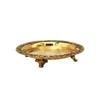 Plateau élégant en laiton massif de 9 pouces, motif raisin, fait main, épais et durable, doré, pour hôtel, décoration de table fine, souvenir, cadeau