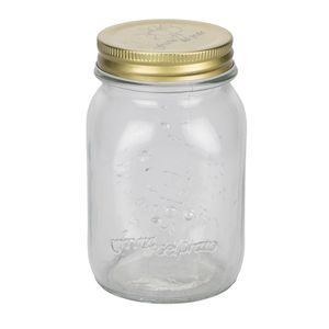 Pot en verre contemporain avec couvercle en métal, récipient de stockage réutilisable pour épices, herbes, collations, pot de conservation - Product Image 1