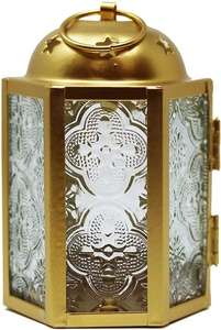 Customizable <b>Mini</b> Moroccan Style Metal and Glass <b>Lantern</b> Light Holder for Indoor and Outdoor Home Decor - Product Image 2