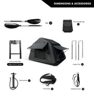 Tienda inflable anfibia plegable para 2-3 personas en la azotea del coche para SUV/camión para Glamping al aire libre Camping Self-Driving Tours (negro - Product Image 2