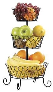 Magnifique Présentoir à Fruits et Légumes à 2 Niveaux, Plateau à Fruits Secs, Corbeille à Fruits, Corbeille à Eau, Style Traditionnel Élégant - Product Image 5