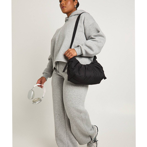 Conjunto Deportivo de 2 Piezas para Mujer, Ropa Deportiva de Otoño, Sudadera con Capucha de Manga Larga y Cintura Alta, Algodón French Terry - Product Image 1