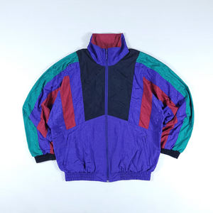 Ensemble de survêtement unisexe à blocs de couleur, fermeture éclair sur toute la longueur, style sportif, vêtements d'automne, design patchwork violet, vert, rouge - Product Image 5