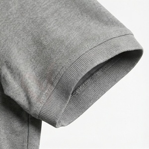 Polo en coton gris à manches courtes pour homme, coupe classique, tricot uni, respirant, design décontracté - Product Image 6