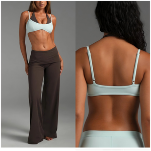 Olive <b>Green</b> High Waist Seamless Yoga Set 3 Piece <b>Crop</b> <b>Top</b> Shorts Breathable 100% Polyester V-neck Sport Bra Drawstring Closure - Product Image 4