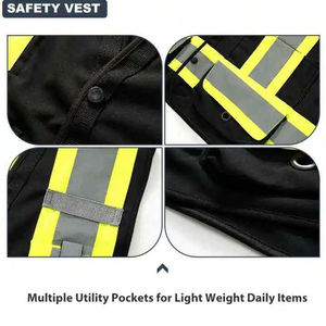 Gilet de sécurité haute visibilité léger personnalisé pour hommes, fermeture éclair sur le devant, poches zippées, qualité supérieure, réfléchissant - Product Image 3