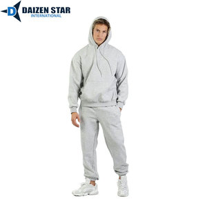 Hooded Fleece Tracksuit Drawstring Closure Streetwear Style Breathable Eco-Friendly 100% Cotton Solid Unisex Adult Spring - Product Image 4