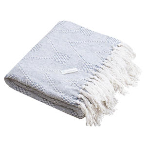 ผ้าห่มผ้าคอตตอนเนื้อนุ่มพับได้สำหรับตกแต่งสมัยใหม่ทำจากผ้าฝ้ายลายเพชร - Product Image 5