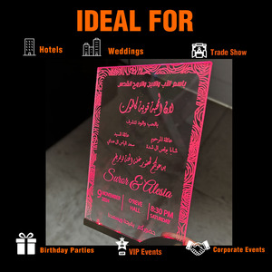 Tarjeta de Invitación Corporativa Personalizada con Luz LED Recargable, Invitación VIP de Acrílico para Negocios con Logotipo, Fábrica OEM - Product Image 5