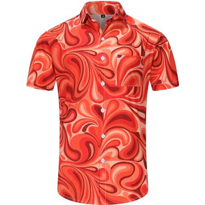 Camisa de hombre de manga corta con estampado floral tropical, informal, para playa, con botones, colorida, para verano, precio económico. - Product Image 1