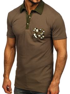 2024 hombres nuevo estilo de manga corta para Polos personalizados Chenille parche bordado sólido de punto deportes/Golf Polos 100% - Product Image 4