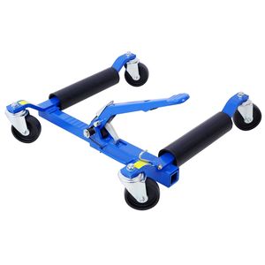 Set di 2 ruote idrauliche blu per auto Dolly con capacità di 1.250 libbre a cricchetto del pedale sollevamento del veicolo che posiziona i pattini per auto - Product Image 6