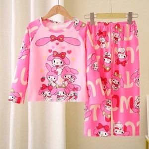 Ensemble de pyjamas pour filles, dessin animé, manches longues, imprimé violet, vêtements de nuit en deux pièces, printemps automne, vêtements de maison pour enfants - Product Image 6