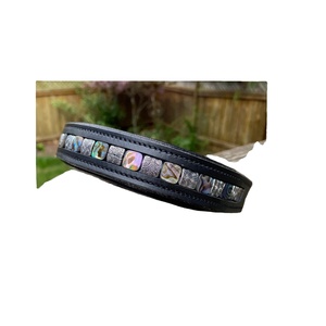 Hot Selling 100% Genuine Leather <b>Dog</b> <b>Collar</b> Top Indian Wholesale Manufacturer with Solid Pattern & Pearl Soft Padding Design - Product Image 1