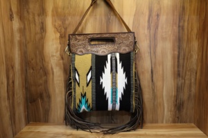 Élégant Fringe Jacquard Sling Sac à main pour les femmes Handtooled Bohemian Aztec Fabric Vintage Fashion Lady Style - Product Image 2