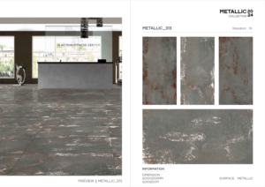 กระเบื้องพอร์ซเลนเมทัลลิก Elite ขนาด 600x1200 มม. รูปแบบขนาดใหญ่ พื้นผิวมันเงา พรีเมียม สำหรับตกแต่งผนังและพื้นภายในและภายนอกอาคาร ดีไซน์ทันสมัย รุ่น Plus Elite - Product Image 5