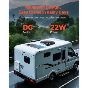 Ventilatore da Tetto per Camper da 14 Pollici, Potente, 10 Velocità, Reversibile, con Telecomando e Copertura Antipioggia Integrata, 12V, Accessorio Esterno - Product Image 2