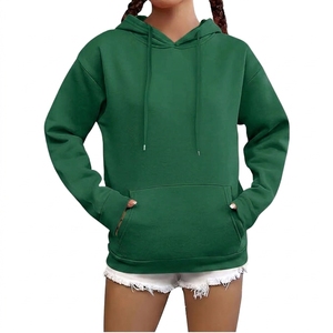 เสื้อแจ็คเก็ตฮู้ดซิปสั้นทรงหลวมสีพื้นสไตล์ลำลองสำหรับฤดูใบไม้ผลิ ฤดูใบไม้ร่วง ฤดูหนาว คอลเลคชั่นใหม่ ผ้าถัก ดีไซน์ปักลายด้านหน้า - Product Image 4