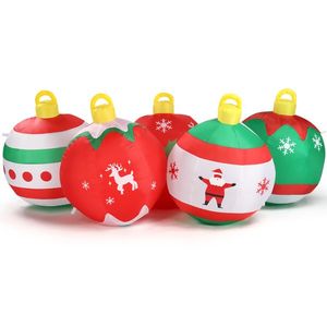 Decorazione Natalizia Gonfiabile in PVC Illuminata da 2,1 m, Divertente Set di Cinque Palline per Giardino con Luci Integrate - Product Image 3