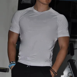 Camisetas Deportivas para Hombre al Por Mayor, de Alta Calidad, Transpirables, Ecológicas, para Gimnasio y Running, de Algodón y Poliéster, Cuello Redondo, OEM - Product Image 4