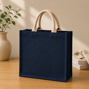 Sac fourre-tout en jute personnalisé de qualité supérieure, écologique, réutilisable, pour les courses, avec poignée en coton, 35x35x15cm - Product Image 6