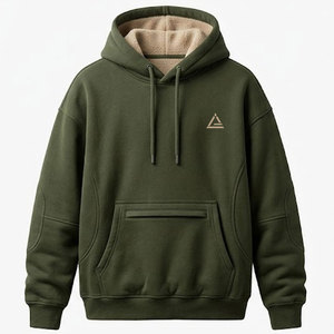 Sweat-shirts en sherpa de qualité supérieure, sweat-shirt en polaire d'hiver avec doublure en sherpa douce, tissu chaud, coupe confortable et style streetwear décontracté - Product Image 1