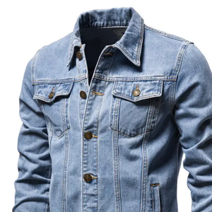 Chaqueta Vaquera Azul Retro para Hombre y Mujer, con Botones al Frente, Estilo Clásico Trucker, Informal, de Algodón Transpirable, Ligera, para Uso Diario, Estilo Urbano Informal - Product Image 4