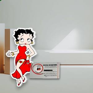 Paleta de Pestañas Magnéticas Reutilizables de Acrílico con Forma de Corazón, Flores y Mariposas de Betty Boop en Rojo Intenso, Linda y Moderna - Product Image 5