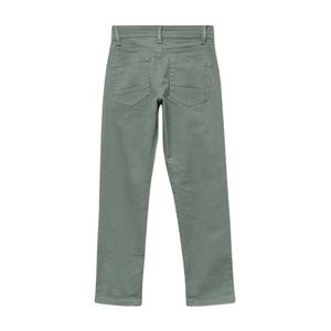 Pantalones Casuales para Niños, Corte Recto, Color Verde, Algodón con Elastano, Cierre de Cremallera, con Presillas para Cinturón, Cómodos, Transpirables, Ecológicos, para Uso Diario - Product Image 5